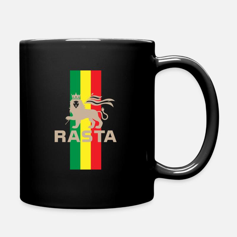 Flagge Rasta Reggae Reggaeton Musik Löwe - Tasse einfarbig - Schwarz
