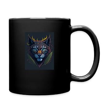 Lynx with leaf - Tasse einfarbig - Schwarz - Rechts