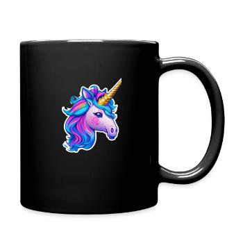 cute unicorn - Tasse einfarbig - Schwarz - Rechts