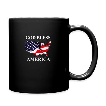 USA God bless America - Tasse einfarbig - Schwarz - Rechts
