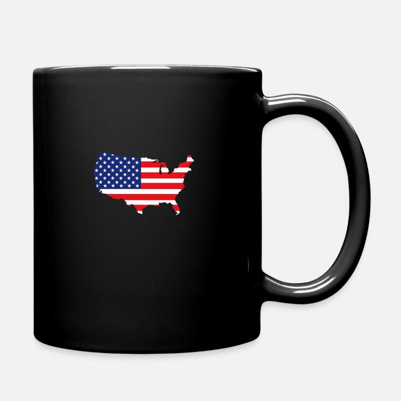USA Map - Tasse einfarbig - Schwarz