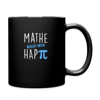 mathe macht mich happy - Tasse einfarbig - Schwarz - Rechts