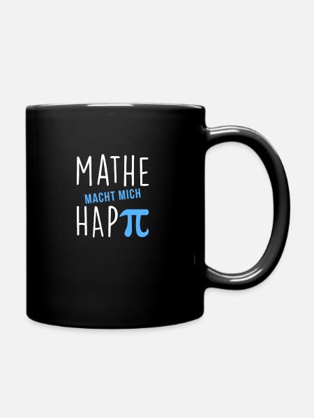 mathe macht mich happy - Tasse einfarbig - Schwarz