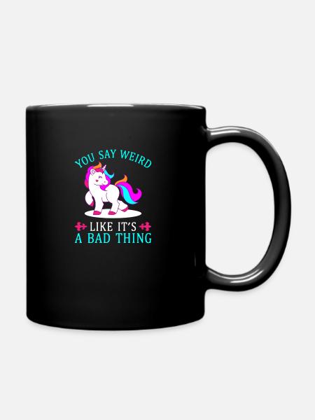 Funny unicorn - Full Colour Mug - black