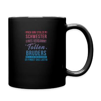 Je suis la soeur fière d'un grand frère - Mug uni - noir - Droite