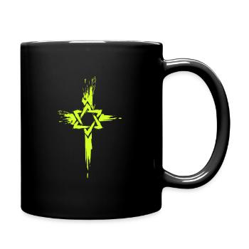 Messianic Jews cross symbol - Full Colour Mug - black - Right