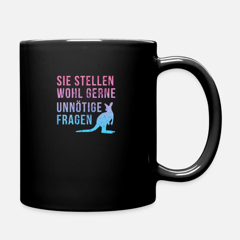 Känguru Lustiger Spruch - Tasse einfarbig - Schwarz