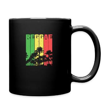 Reggae Rasta Rastafarian Jamaica - Full Colour Mug - black - Right