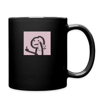 Trauriges Gesicht - Tasse einfarbig - Schwarz - Rechts