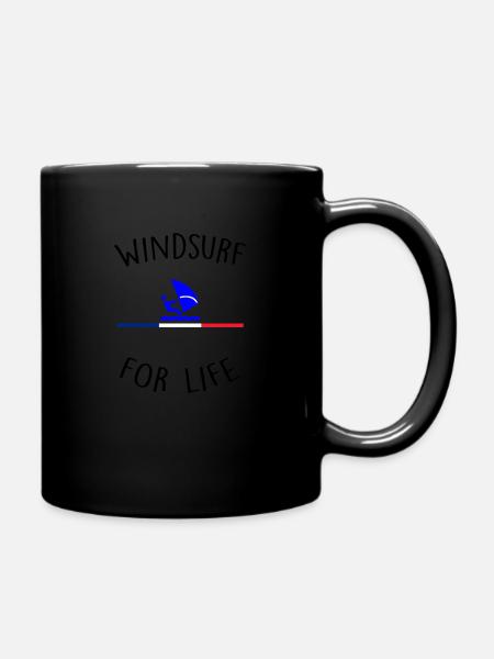 Windsurfen - Tasse einfarbig - Schwarz
