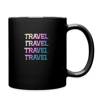 Travel travel travel travel World Traveler World V - Tasse einfarbig - Schwarz - Rechts