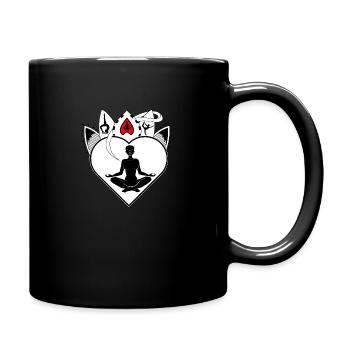 Für Yoga und Meditation schlägt mein Herz - Tasse einfarbig - Schwarz - Rechts