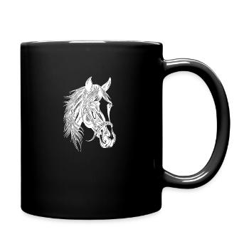 Pedigree Pretty Horse Equestrian Dressage Equestrian Sports - Full Colour Mug - black - Right