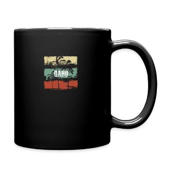 Oahu Hawaï vacances artistiques Souvenir abstrait - Mug uni - noir - Droite