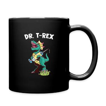 Dr. T-Rex Dinosaurier Impfung Superspreader - Tasse einfarbig - Schwarz - Rechts