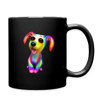 funny dog - Tasse einfarbig - Schwarz - Rechts