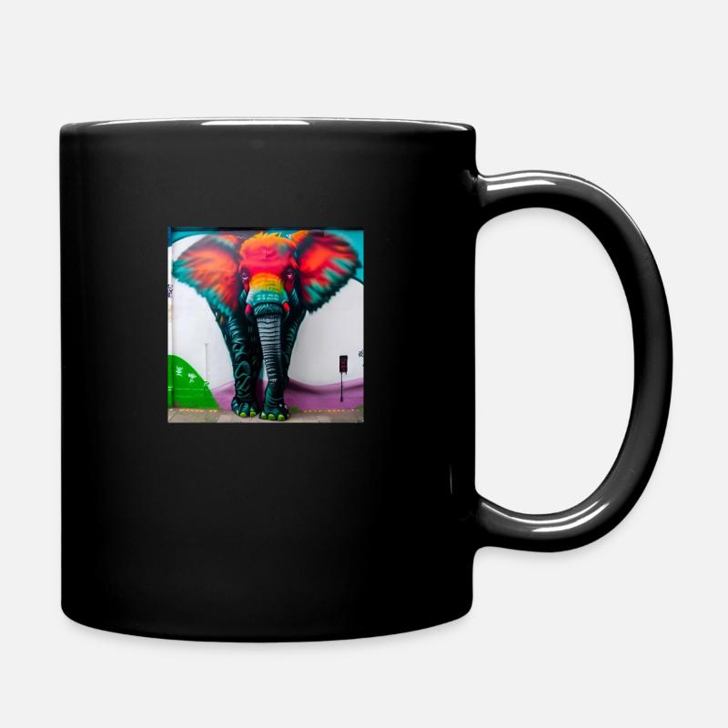 Elephant Graffiti - Full Colour Mug - black