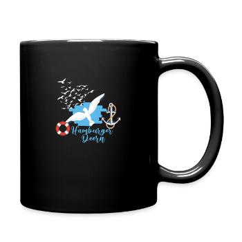 hamburger deern,name,möwen,hamburg,anker,vögel - Tasse einfarbig - Schwarz - Rechts