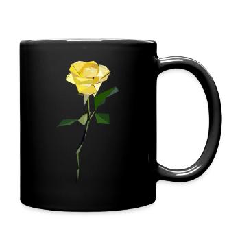Rose abstract yellow - Full Colour Mug - black - Right