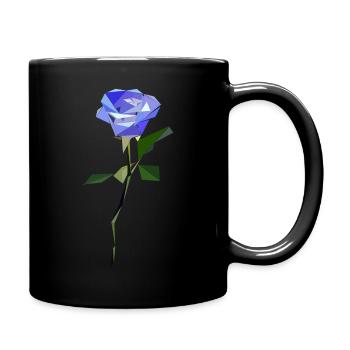 Rose abstract blue - Full Colour Mug - black - Right