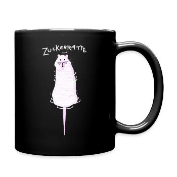 Lustige Ratte - Zuckerwatte - Tasse einfarbig - Schwarz - Rechts