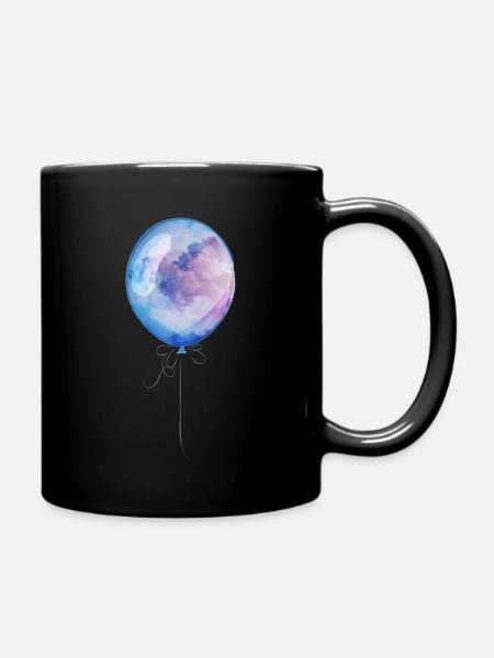 Balloon blue clouds - Full Colour Mug - black