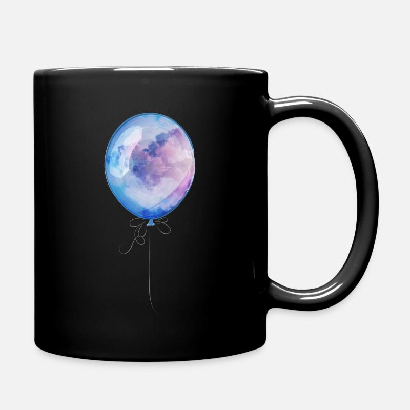 Balloon blue clouds - Full Colour Mug - black