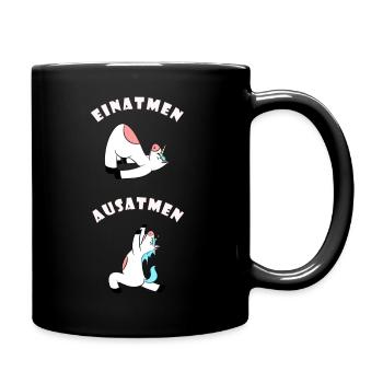 Yoga Unicorn - Tasse einfarbig - Schwarz - Rechts