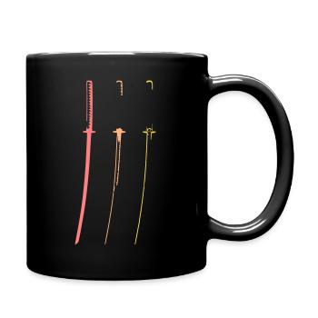 Katana drei Farben retro Samurai Schwerter Japan - Tasse einfarbig - Schwarz - Rechts