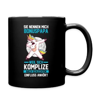 Dabbing Einhorn Bonuspapa - Tasse einfarbig - Schwarz - Rechts