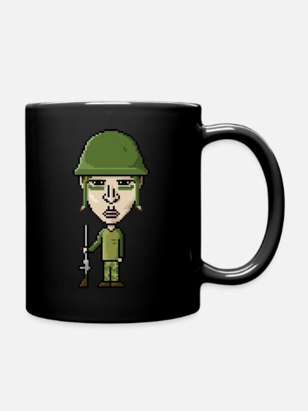Personnage Soldat Pixel Art - Mug uni - noir