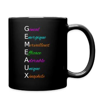 Gémeaux Génial Energique Merveilleux Efficace - Mug uni - noir - Droite