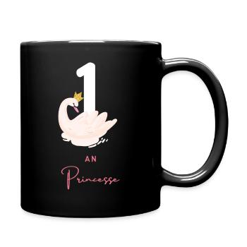 1 year - first birthday - gift 1 year - cigne - Full Colour Mug - black - Right