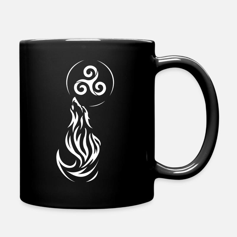 Tribal Wolf - Full Colour Mug - black