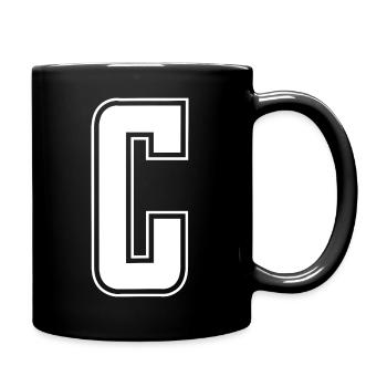 Buchstabe C Initiale Sport Cheerleading Monogram - Tasse einfarbig - Schwarz - Rechts