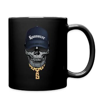 Cool skull Hip Hop Style lettering Hannover - Full Colour Mug - black - Right