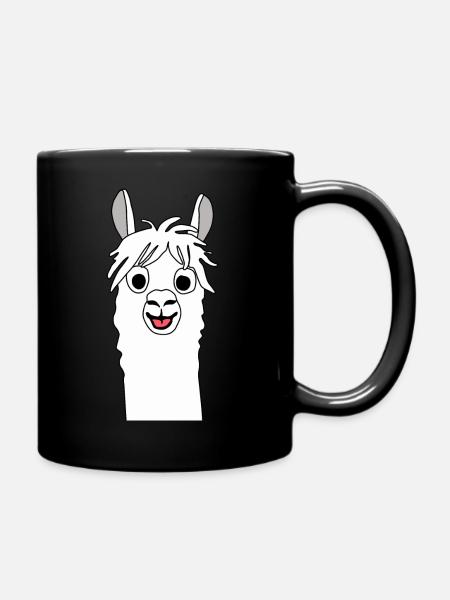 Lama Alpaka, Alpaca Geschenke, lustige Sprüche - Tasse einfarbig - Schwarz