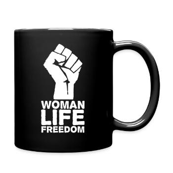 Woman, Life, Freedom | Free Iran! - Tasse einfarbig - Schwarz - Rechts