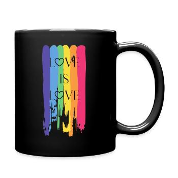 Liebe ist Liebe - Tasse einfarbig - Schwarz - Rechts
