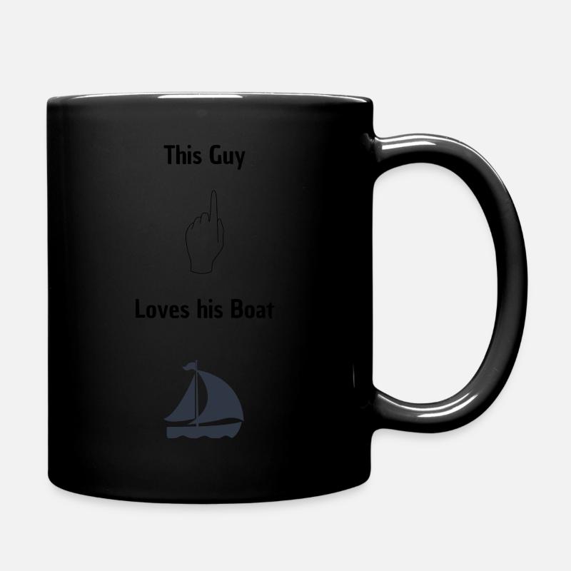 This Guy loves his Boat - Full Colour Mug - black