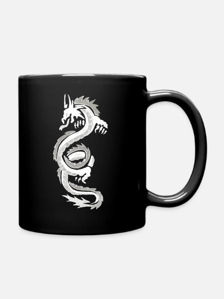 dragon blanc et gris - Mug uni - noir