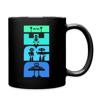 Geburtstag Kinder 3 Jahre alt Robotik Roboter - Tasse einfarbig - Schwarz - Rechts