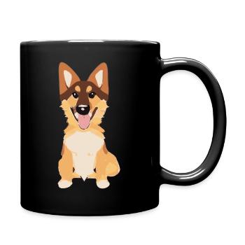 Mignon bébé chien de berger - Mug uni - noir - Droite