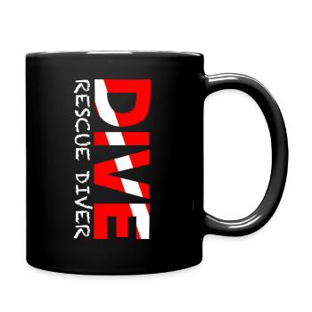 Rescue Diver Flagge LLO - Tasse einfarbig - Schwarz - Rechts