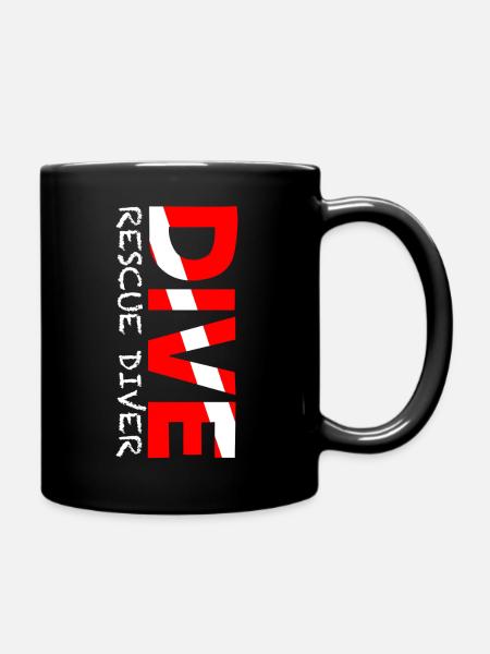 Rescue Diver Flagge LLO - Tasse einfarbig - Schwarz