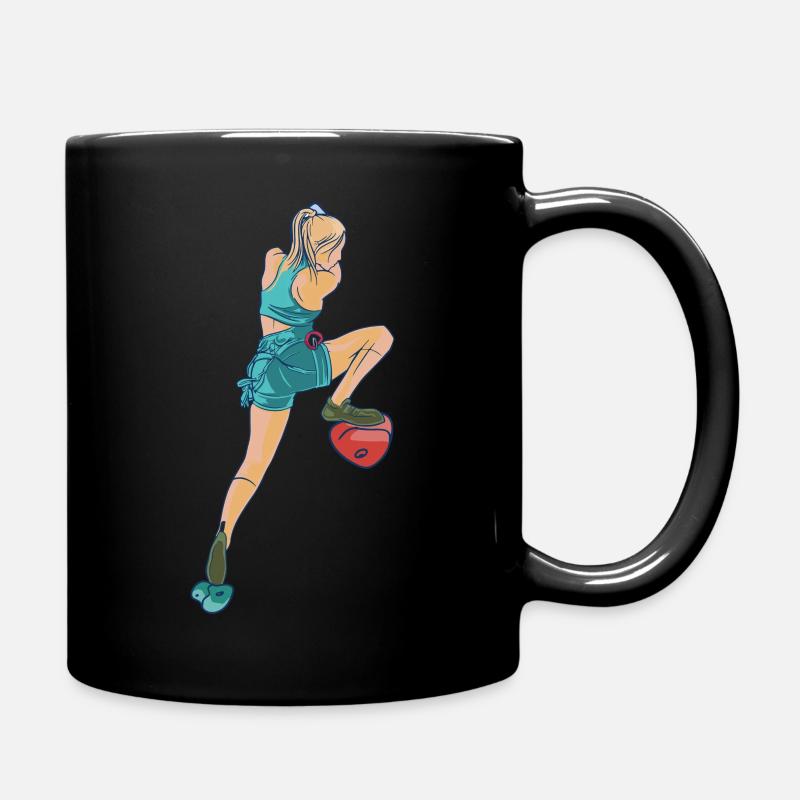 Kletterer Kletterwand Sportklettern - Tasse einfarbig - Schwarz