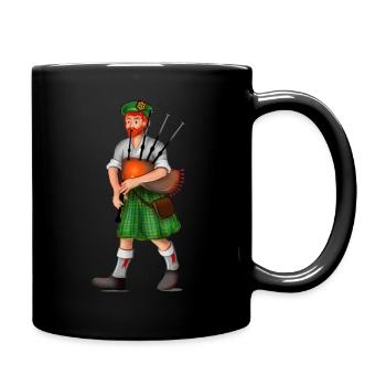 bagpipe dark english green - Tasse einfarbig - Schwarz - Rechts