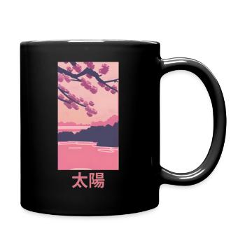 太陽 - Japanisch - Sakura Baum - "Sonne" ApriNoeScor - Tasse einfarbig - Schwarz - Rechts