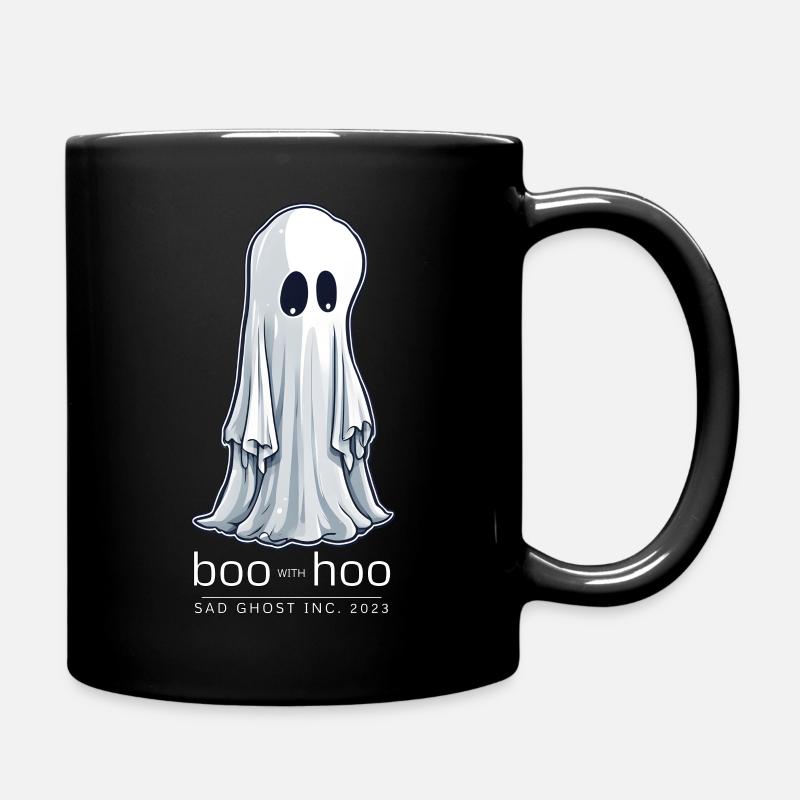 Sad ghost is sad - Full Colour Mug - black