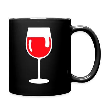 glass of red wine - Full Colour Mug - black - Right